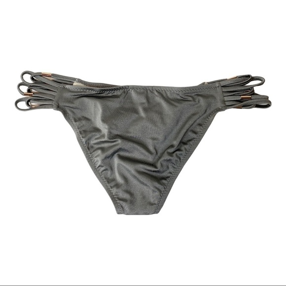 Eberjey Beach Glow Jagger Strappy Beaded Bottom in Sage Grey Size Medium - Picture 3 of 6